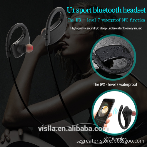 New design hot sale sports bluetooth earphone,structural waterproof IPX7 wireless headphone,stereo headset